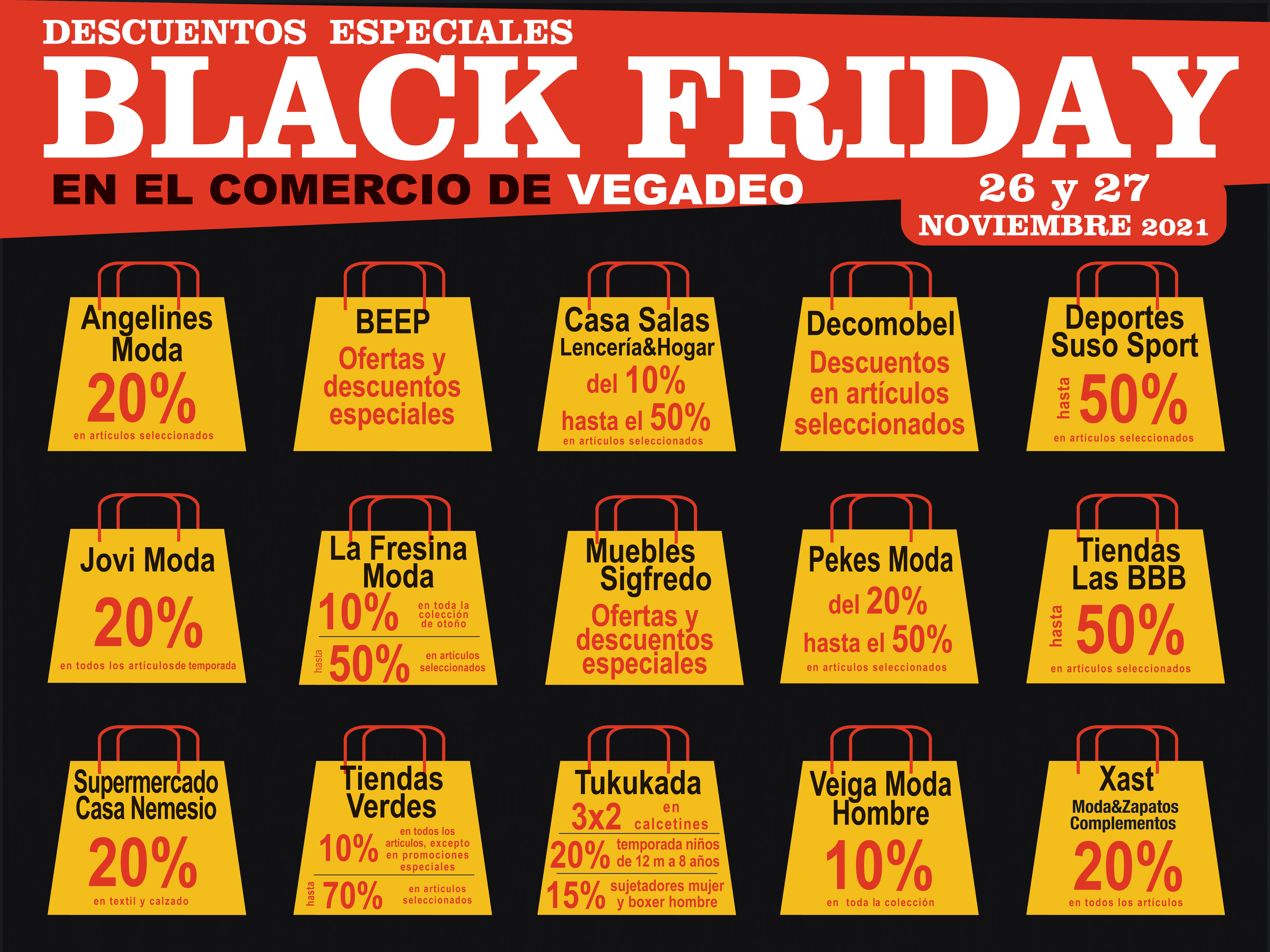 Promociones y descuentos Black Friday Comercio de Vegadeo 2021 ASCOVE